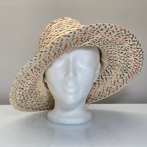 San Diego Hat Company Sun Hat OS Wide Brim Structured Paper Natural Travel Beach